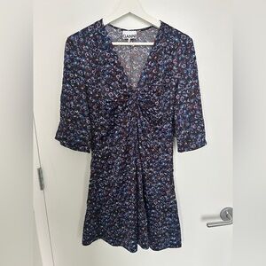 Ganni Multicolor Mini Floral Dress US Small / EU 36 – Chic, Vibrant, Versatile